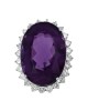 Oval Amethyst and Diamolnd Halo Statement Ring